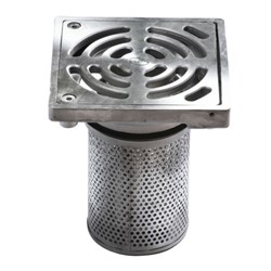 GE Industrial Floor Waste Combo SS Square Grate With Dual Strainer 200 X 100 PVC/HDPE/CU DI4M08SX