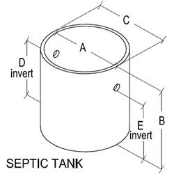 Concrete Septic Tank Body With In / Out 1500 Diameter