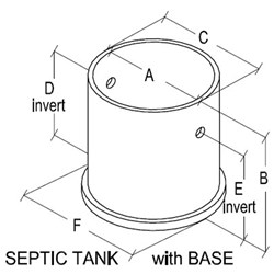 Concrete Septic Tank With In / Out And Base 1200 Diameter