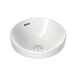 Clark Round Inset Basin 350mm No Tap Landing With Overflow White CL40010.W0