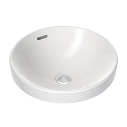 Clark Round Inset Basin 400mm No Tap Landing With Overflow White CL40014.W0