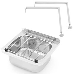 Stainless Steel Cleaners Sink With Grate And Support Legs