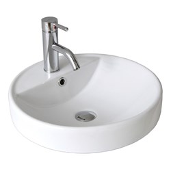 Seima Syros 002 Round Inset Basin 470mm 1 Taphole With Overflow (No P&W) White 191429