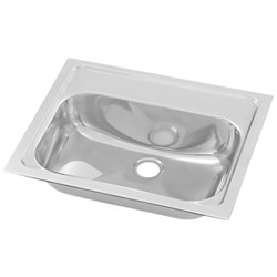 Stainless Steel Wall Basin 500mm x 400mm No Taphole With Brackets / Plug & Waste HB-KIT