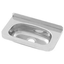 Stainless Steel Wall Basin 400mm x 200mm No Taphole With Brackets / Plug & Waste HBC-KIT
