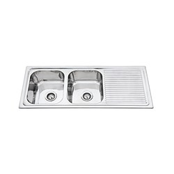 Harmony SS Dbl End Bowl Inset Sink 1180 NTH