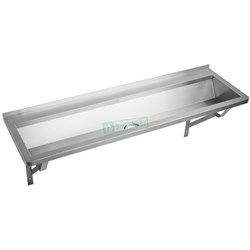 Stainless Steel Walls End Pattern Wash Trough 1500mm With Brackets PT-7-1500