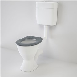 Caroma Care 100 Connector P Trap Toilet Suite With Caravelle Care Single Flap Seat Grey 982906AG OBS