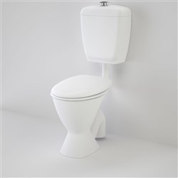 Caroma Care 300 Connector S Trap Toilet Suite With Caravelle Care Double Flap Seat White 987905W