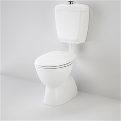 Caroma Care 400 Connector S Trap Toilet Suite With Caravelle Care Double Flap Seat White 987901W