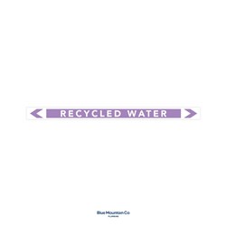 Pkt 10 Pipe Labels Recycled Water 400X25