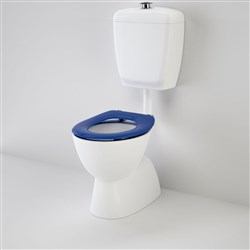 Caroma Care 400 Connector S Trap Toilet Suite With Caravelle Care Single Flap Seat Blue 987900SB